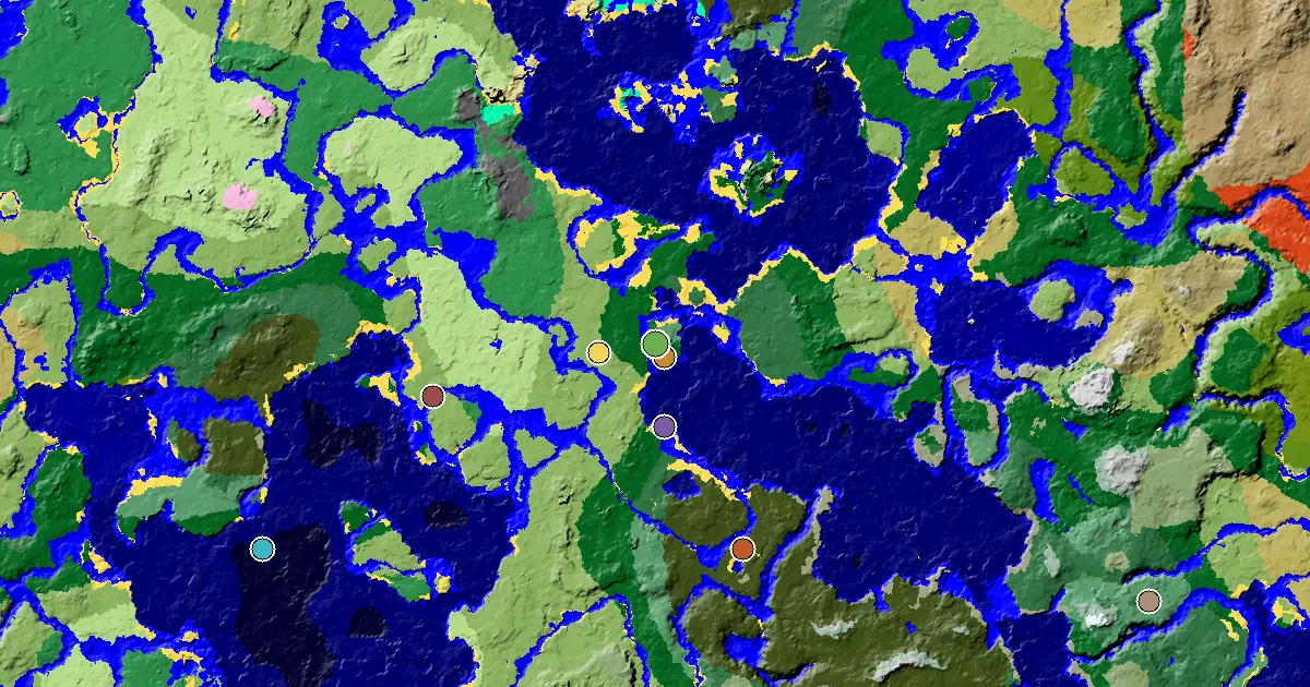 a Trial Chamber by Spawn Near a Forest Spawn — biome and structure map around spawn