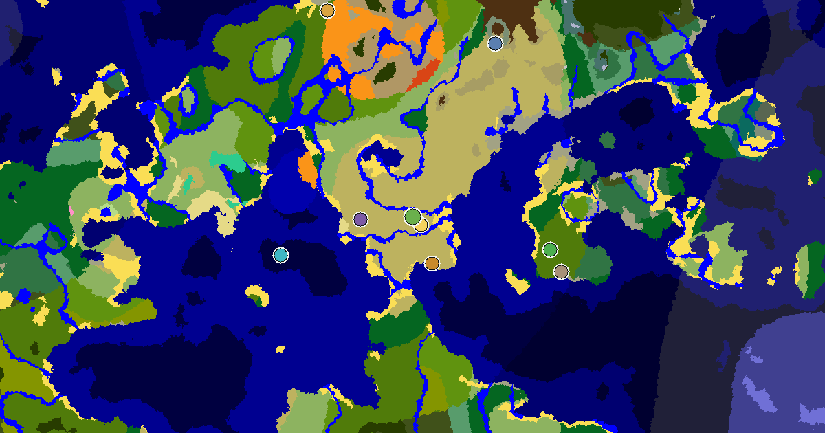 Minecraft Savanna Seed: a Village at Spawn — biome and structure map around spawn