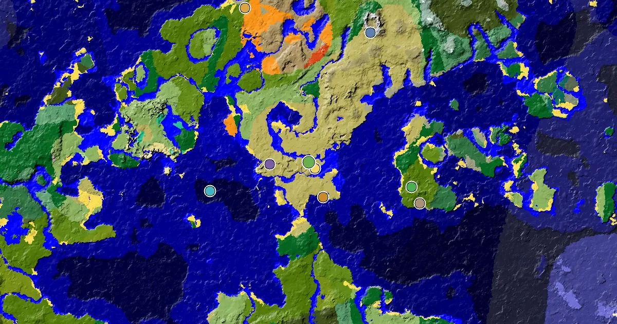 Minecraft Savanna Seed: a Village at Spawn — biome and structure map