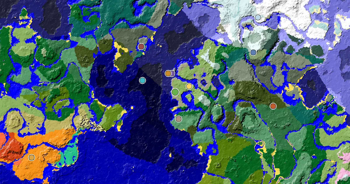 Plains Spawn — a Village Close to Spawn — biome and structure map