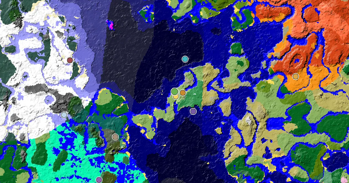 Plains Seed With a Village at Spawn — biome and structure map