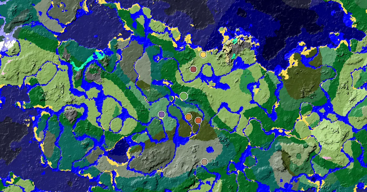 Forest Seed With a Woodland Mansion Nearby — biome and structure map