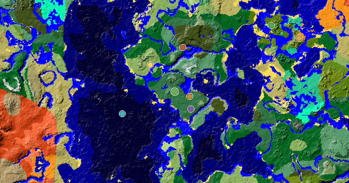 Birch Forest Seed With a Mansion Within Reach — biome and structure map