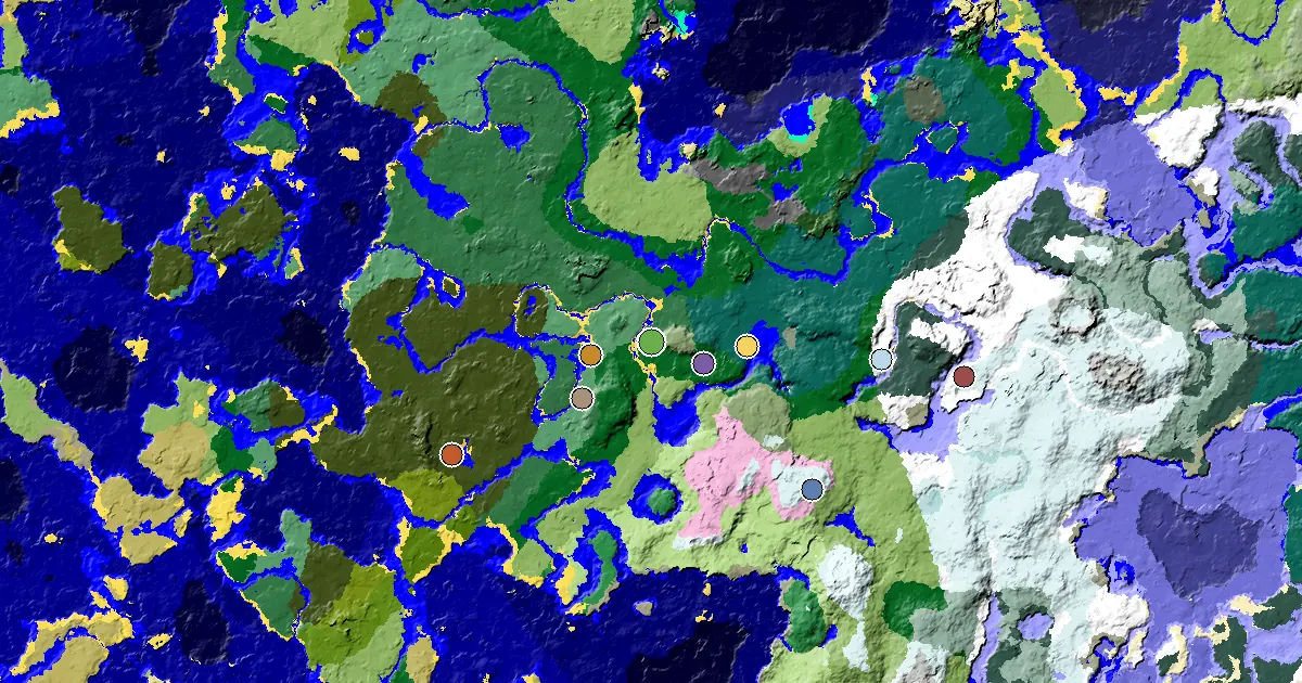 a Mansion Within Reach Near a Forest Spawn — biome and structure map