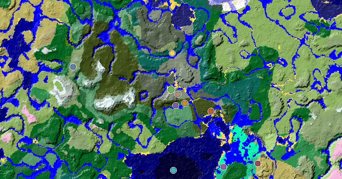 Old Growth Spruce Taiga Seed With a Mansion Within Reach — biome and structure map