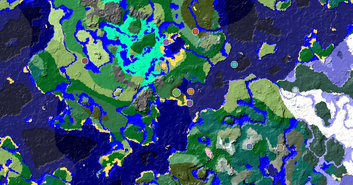 a Mansion Within Reach Near a Dark Forest Spawn — biome and structure map