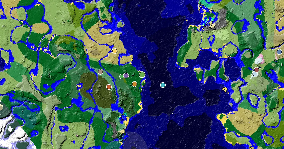 a Mansion Within Reach Near a Beach Spawn — biome and structure map