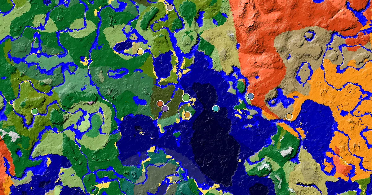a Woodland Mansion Nearby Near a Beach Spawn — biome and structure map