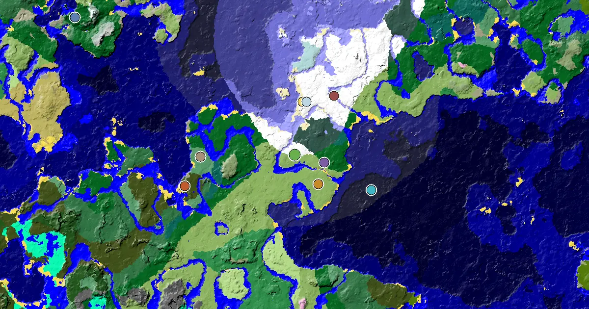 Minecraft Snowy Plains Seed: a Mansion Within Reach — biome and structure map
