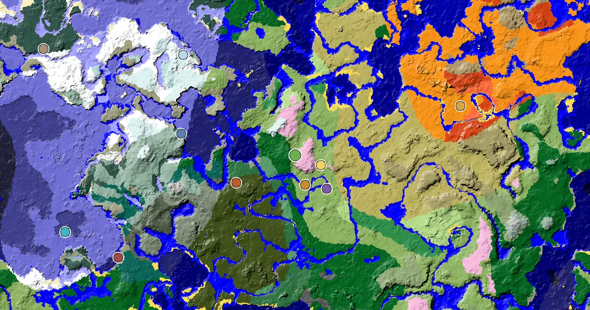 Cherry Grove Seed With a Mansion Within Reach — biome and structure map
