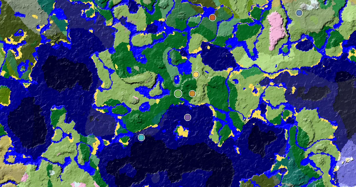 Forest Seed With a Mansion Within Reach — biome and structure map