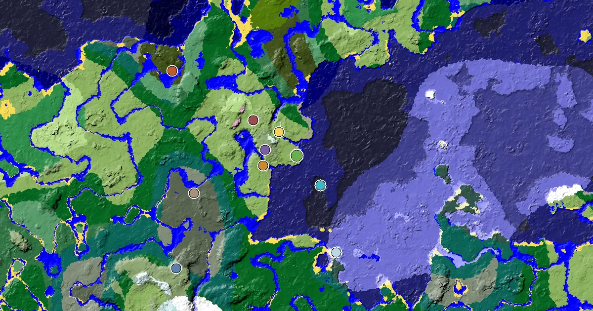 Plains Seed With a Village Close to Spawn — biome and structure map