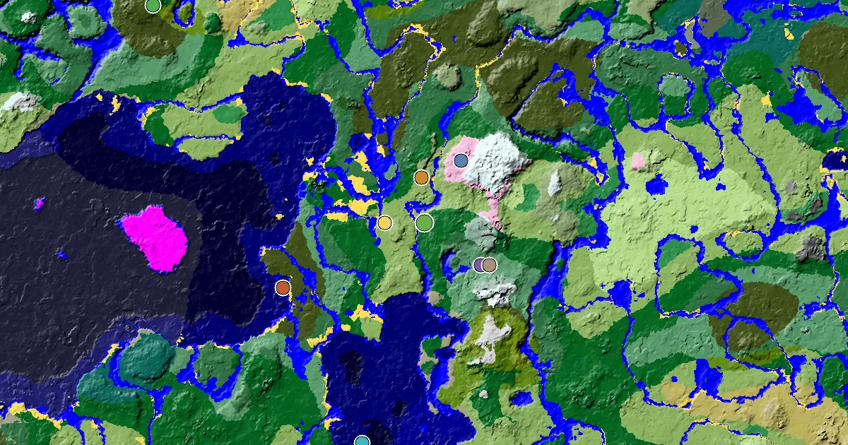 Minecraft Forest Seed: a Mansion Within Reach — biome and structure map