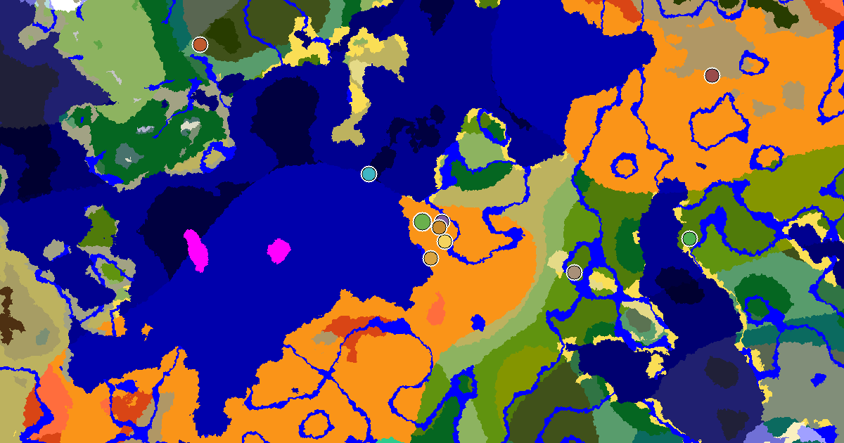 Desert Spawn — a Desert Temple Steps Away — biome and structure map around spawn