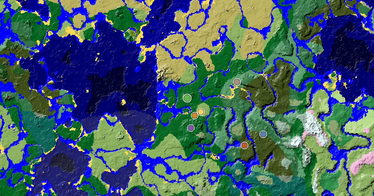 Forest Seed With a Mansion Within Reach — biome and structure map