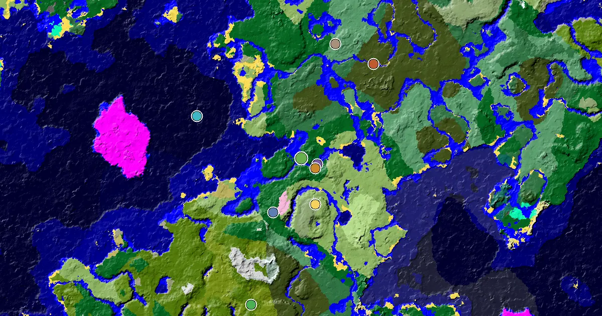 Forest Spawn — a Trial Chamber by Spawn — biome and structure map around spawn
