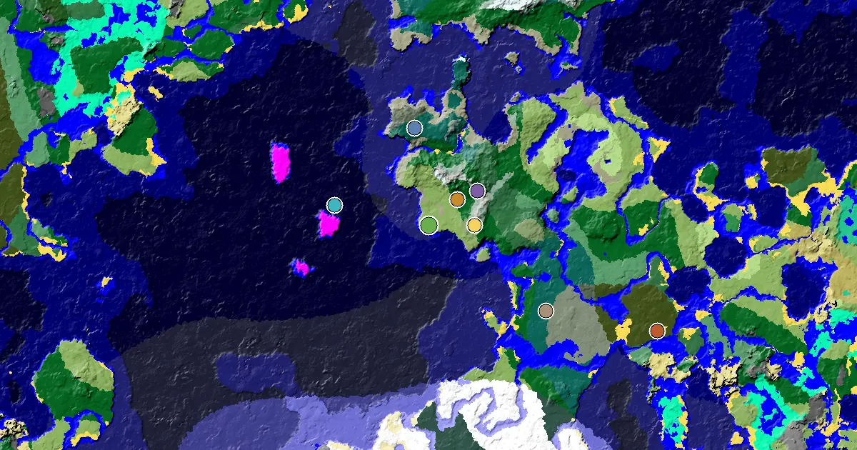 Plains Seed With a Village Close to Spawn — biome and structure map