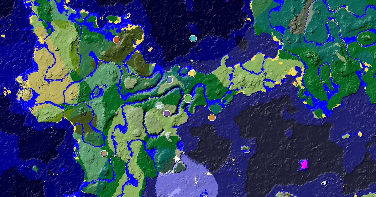 Minecraft Forest Seed: an Ancient City Under Spawn — biome and structure map