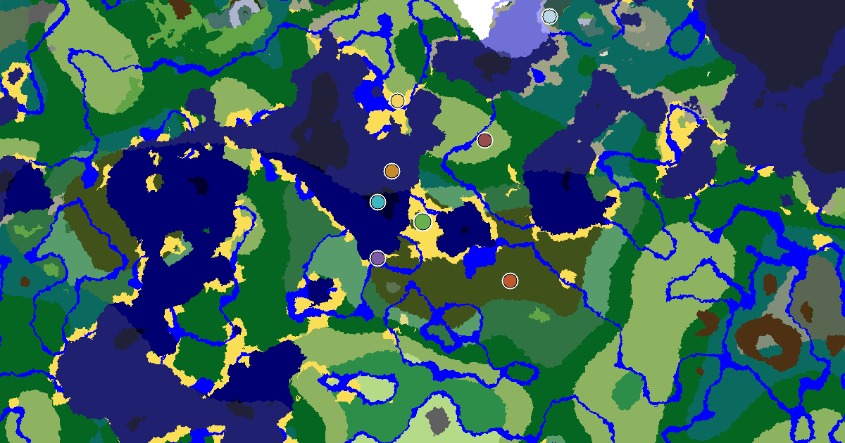 a Mansion Within Reach Near a Dark Forest Spawn — biome and structure map around spawn