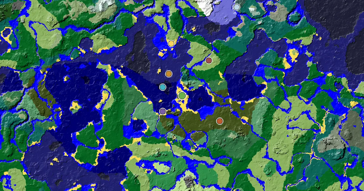 a Mansion Within Reach Near a Dark Forest Spawn — biome and structure map