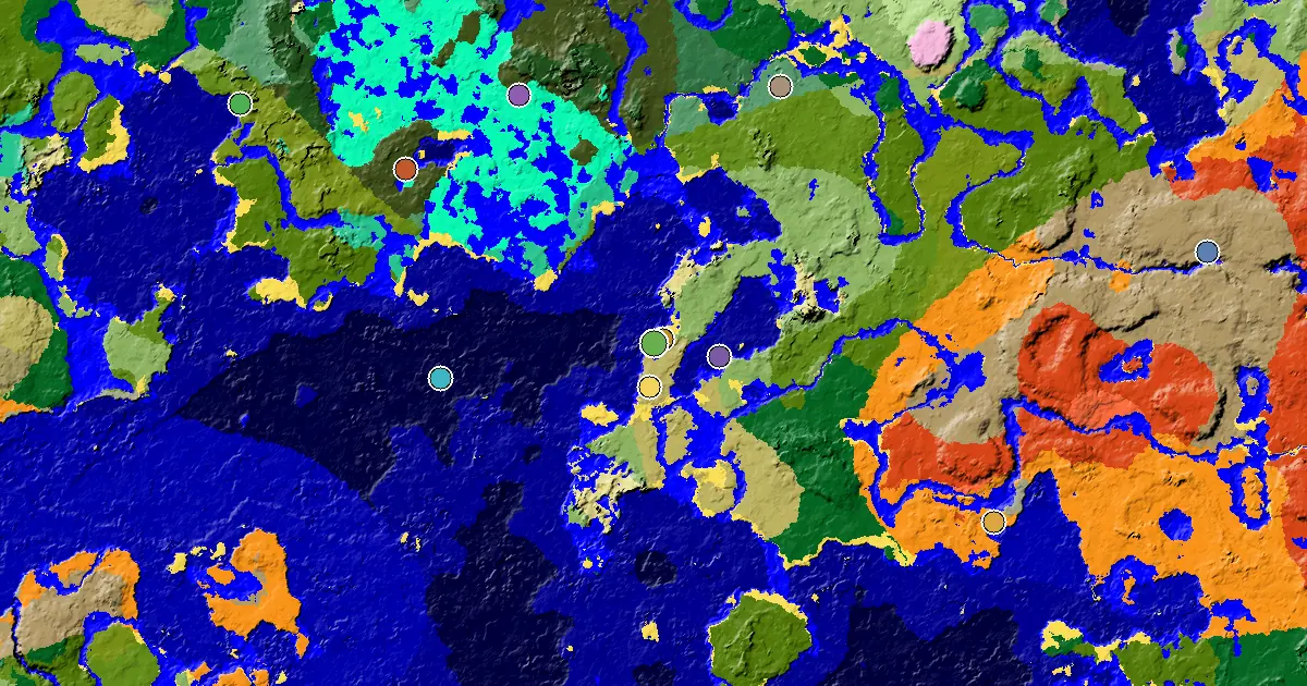 Beach Seed With a Trial Chamber by Spawn — biome and structure map
