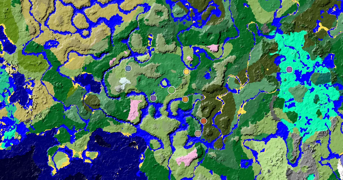 Flower Forest Spawn — a Mansion Within Reach — biome and structure map