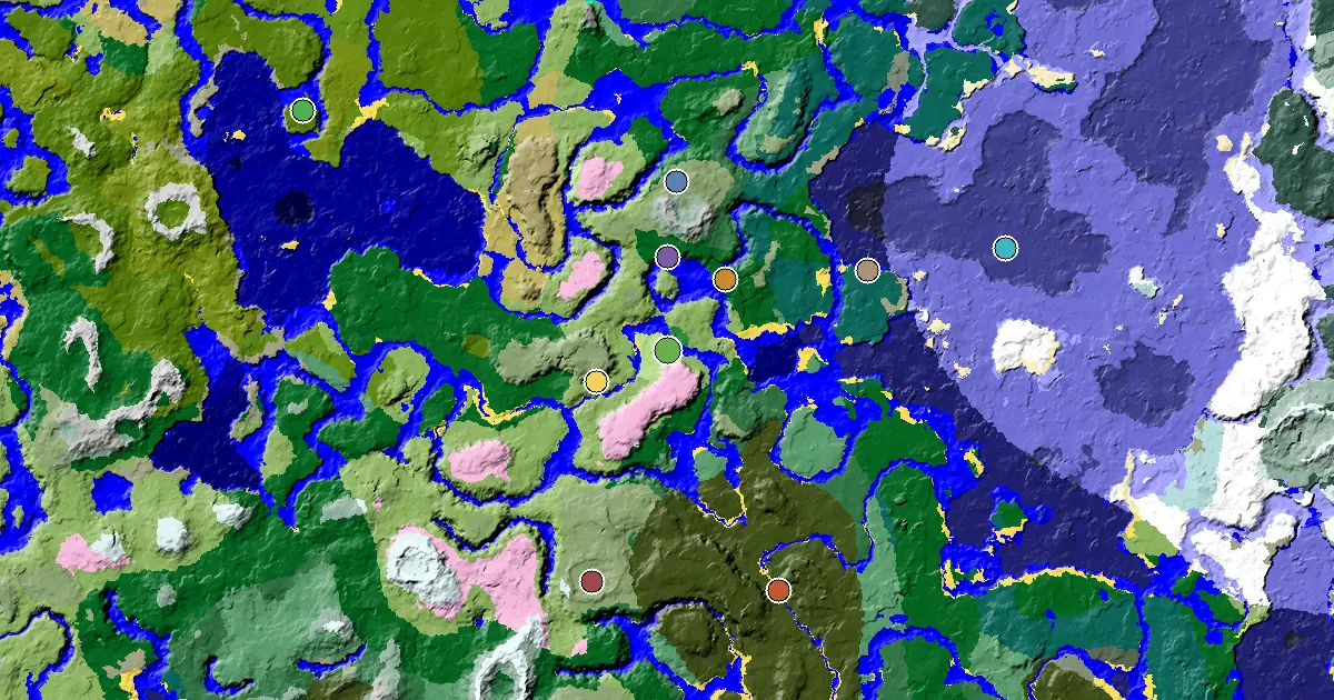 Sunflower Plains Spawn — a Mansion Within Reach — biome and structure map