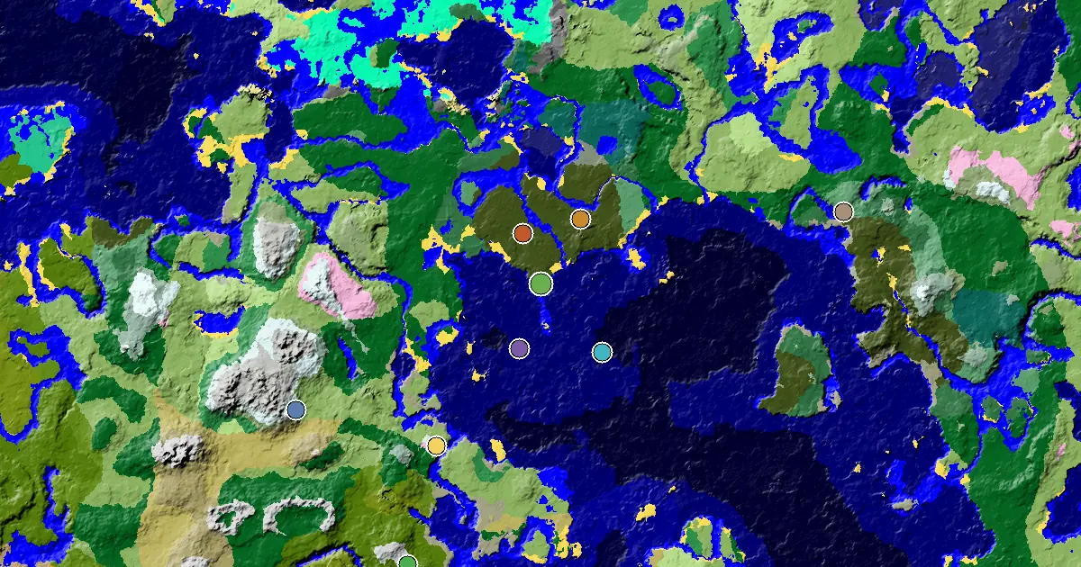 Minecraft Dark Forest Seed: a Woodland Mansion Nearby — biome and structure map around spawn