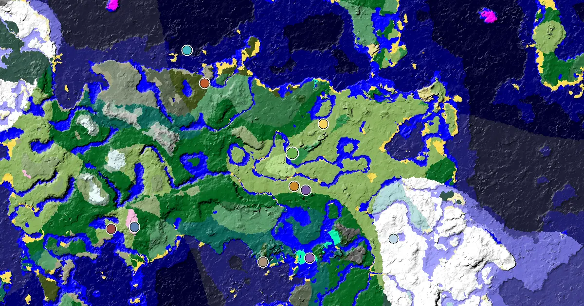 Flower Forest Seed With a Mansion Within Reach — biome and structure map