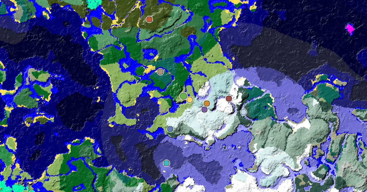 Plains Spawn — a Village Beside Spawn — biome and structure map