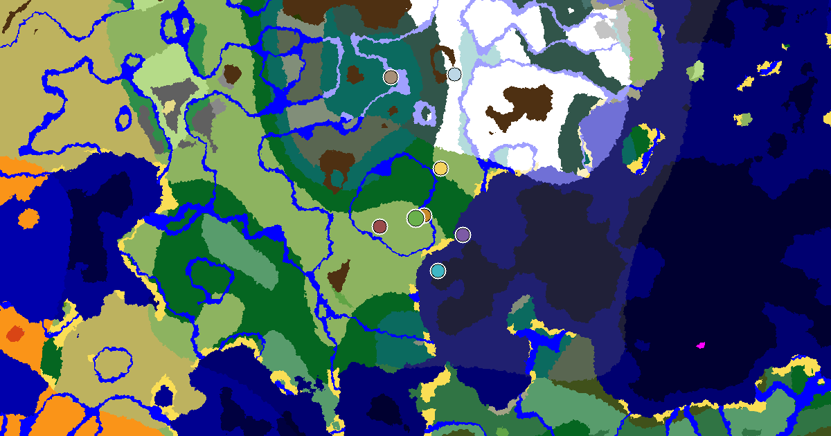 Plains Seed With a Trial Chamber by Spawn — biome and structure map