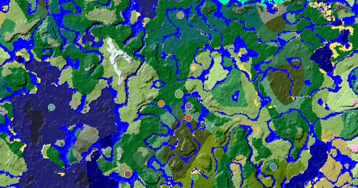Forest Seed With a Woodland Mansion Nearby — biome and structure map