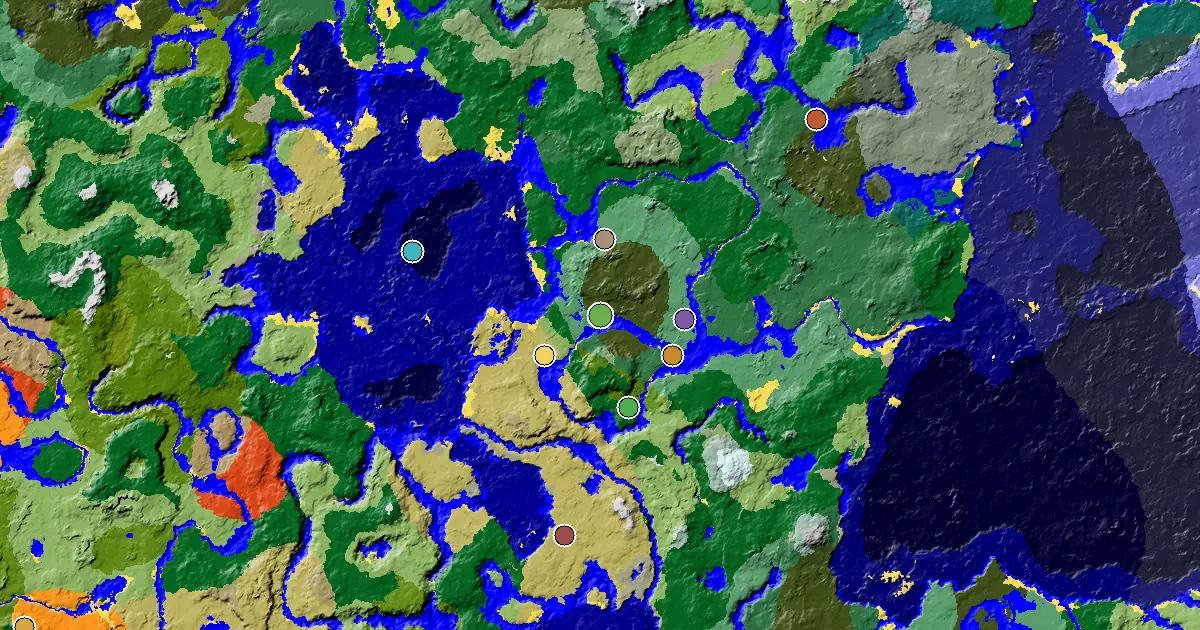 Dark Forest Seed With a Mansion Within Reach — biome and structure map