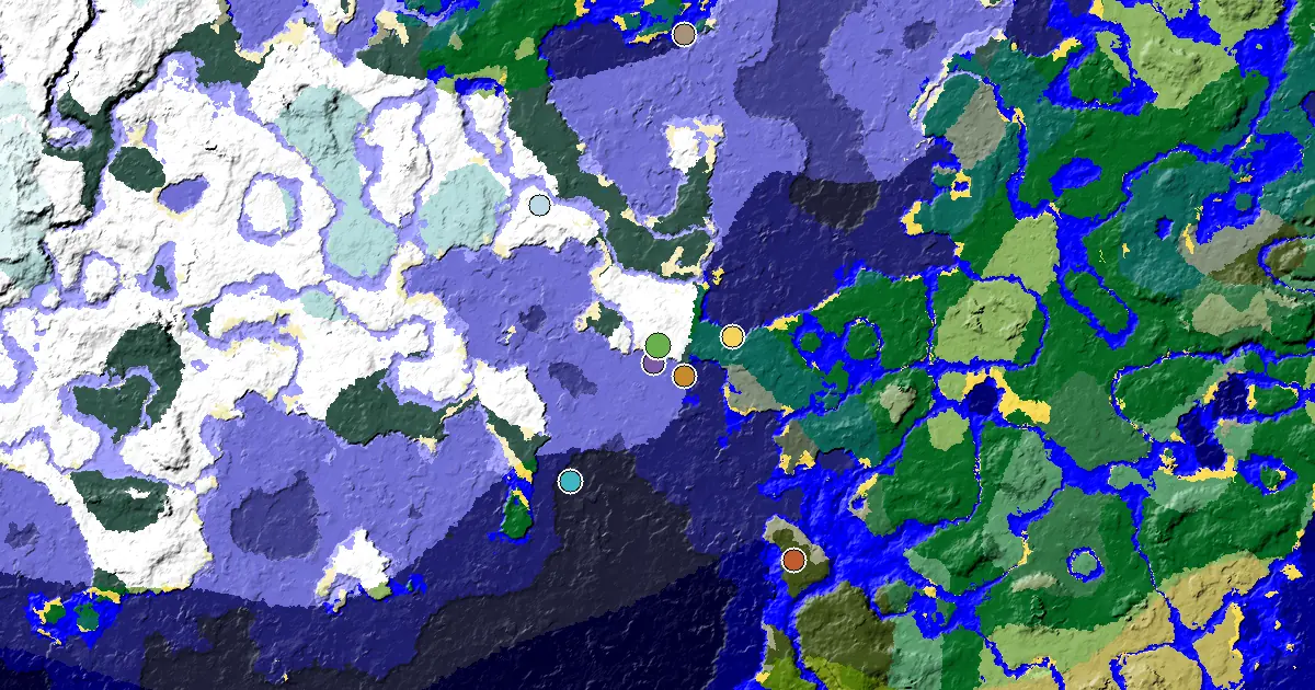 Snowy Plains Seed With a Trial Chamber by Spawn — biome and structure map