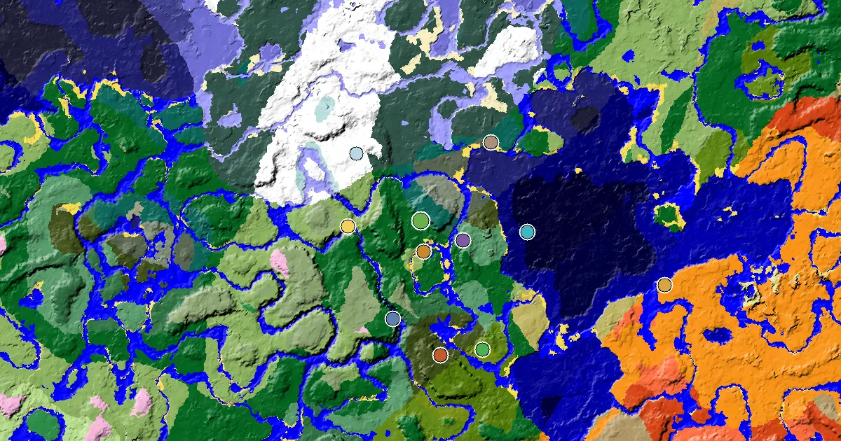 Forest Spawn — a Mansion Within Reach — biome and structure map