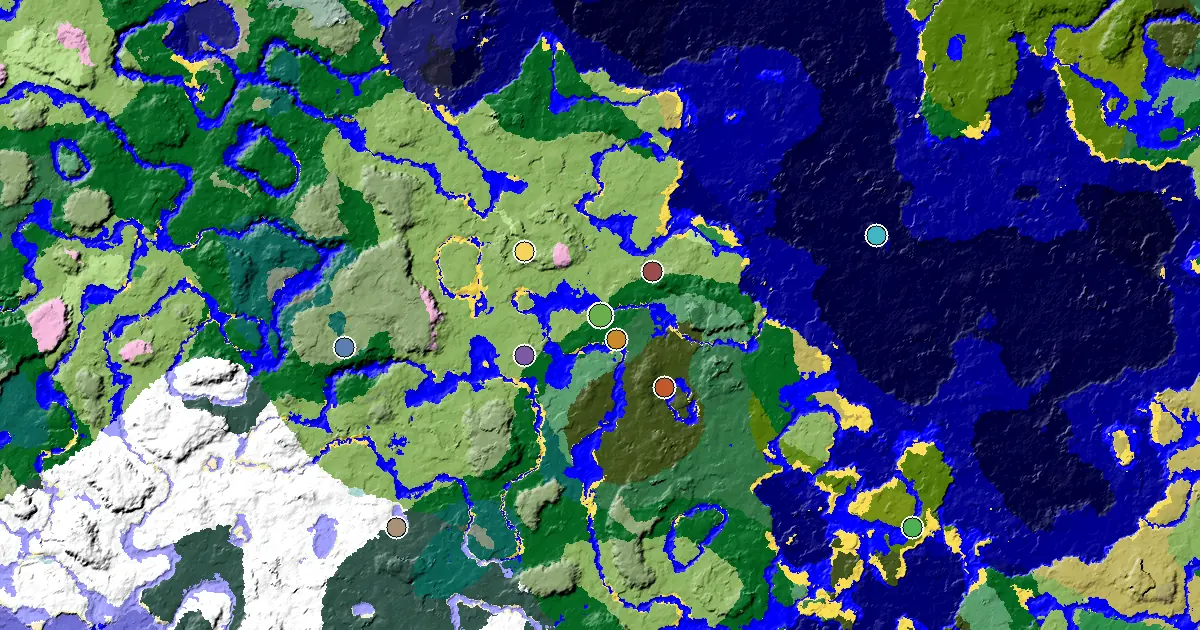 Minecraft Forest Seed: a Woodland Mansion Nearby — biome and structure map