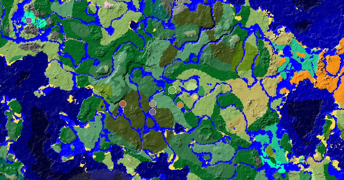Forest Seed With a Mansion Within Reach — biome and structure map