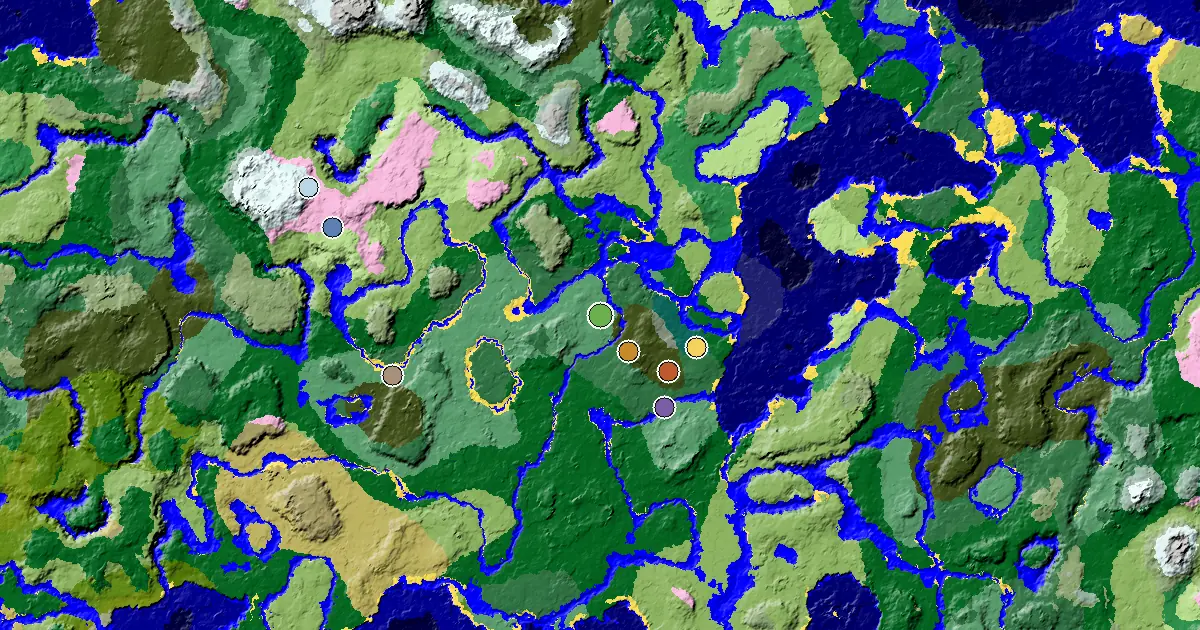 Minecraft Old Growth Birch Forest Seed: a Woodland Mansion Nearby — biome and structure map around spawn