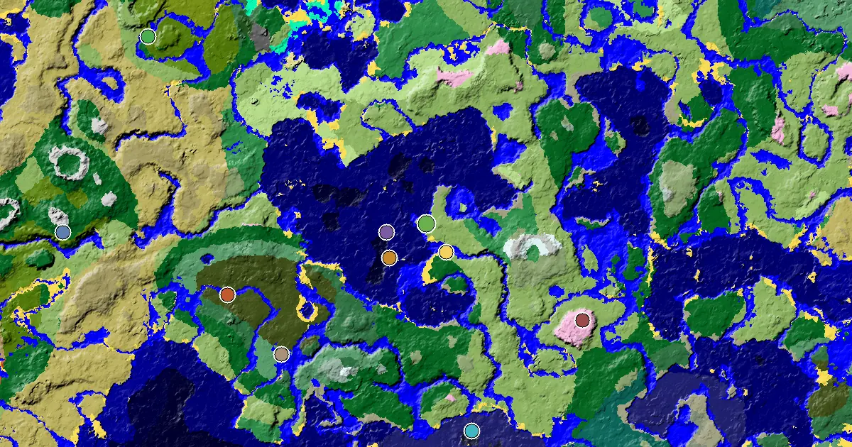 Plains Seed With a Village Beside Spawn — biome and structure map