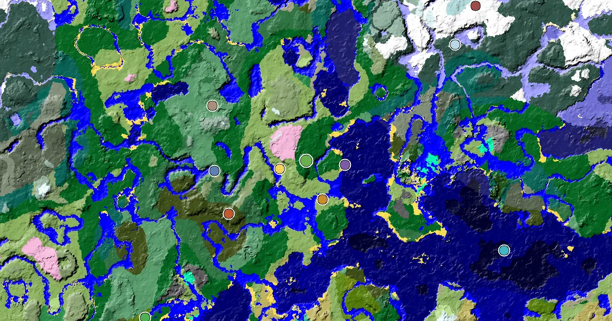 Forest Seed With a Mansion Within Reach — biome and structure map