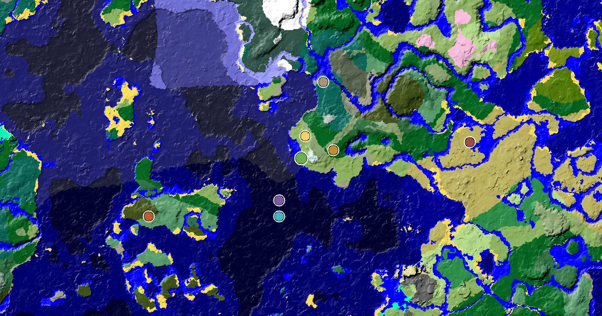 Plains Spawn — a Village Beside Spawn — biome and structure map