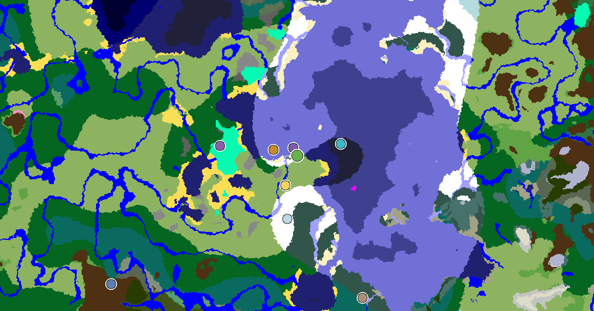 a Village Close to Spawn Near a Snowy Taiga Spawn — biome and structure map