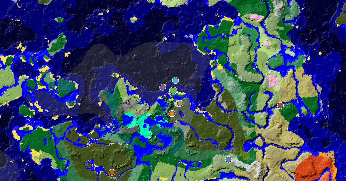 a Village Beside Spawn Near a Forest Spawn — biome and structure map