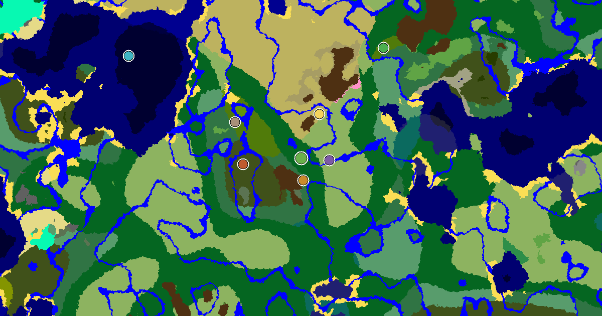 Forest Spawn — a Woodland Mansion Nearby — biome and structure map around spawn