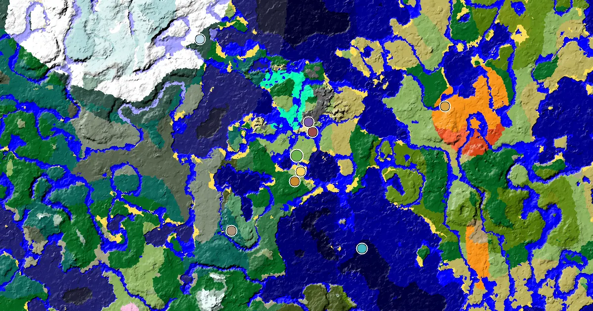 Plains Seed With a Village Beside Spawn — biome and structure map
