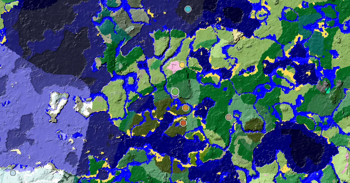 Birch Forest Seed With a Woodland Mansion Nearby — biome and structure map