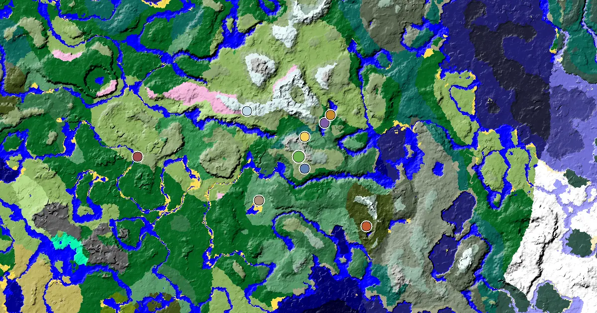 Dripstone Caves Seed With an Ancient City Under Spawn — biome and structure map