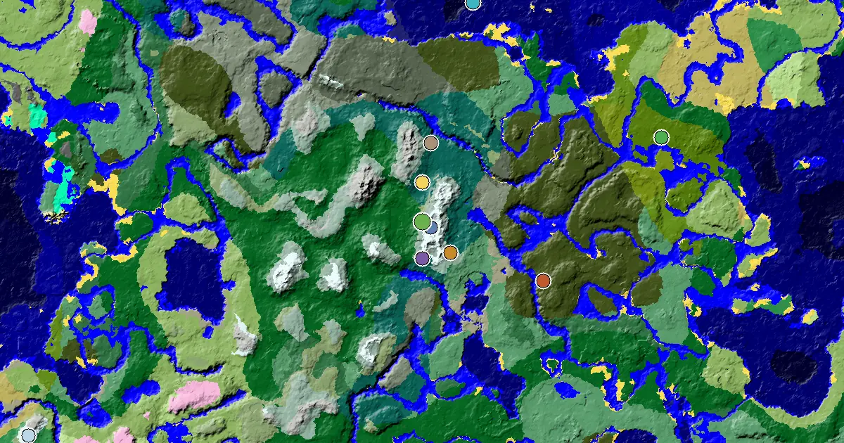 Grove Seed With an Ancient City Under Spawn — biome and structure map