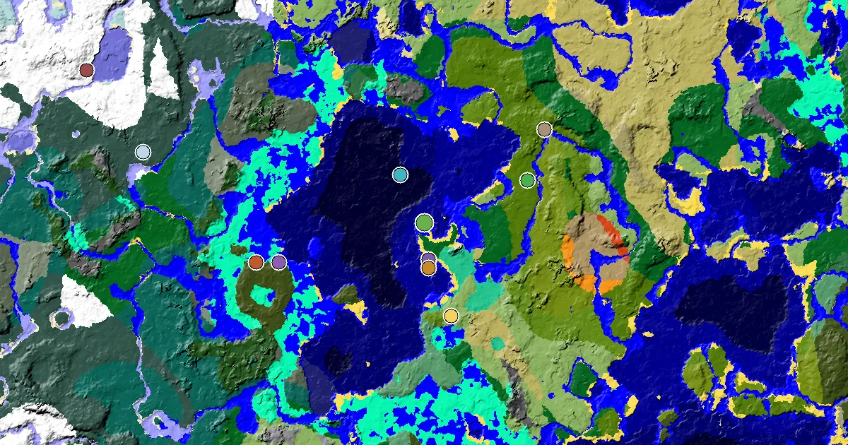 Jungle Seed With a Mansion Within Reach — biome and structure map