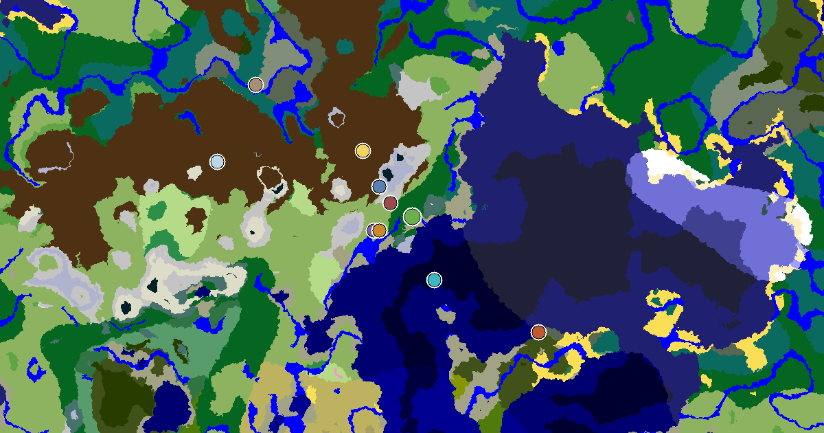 Forest Spawn — an Ancient City Under Spawn — biome and structure map around spawn